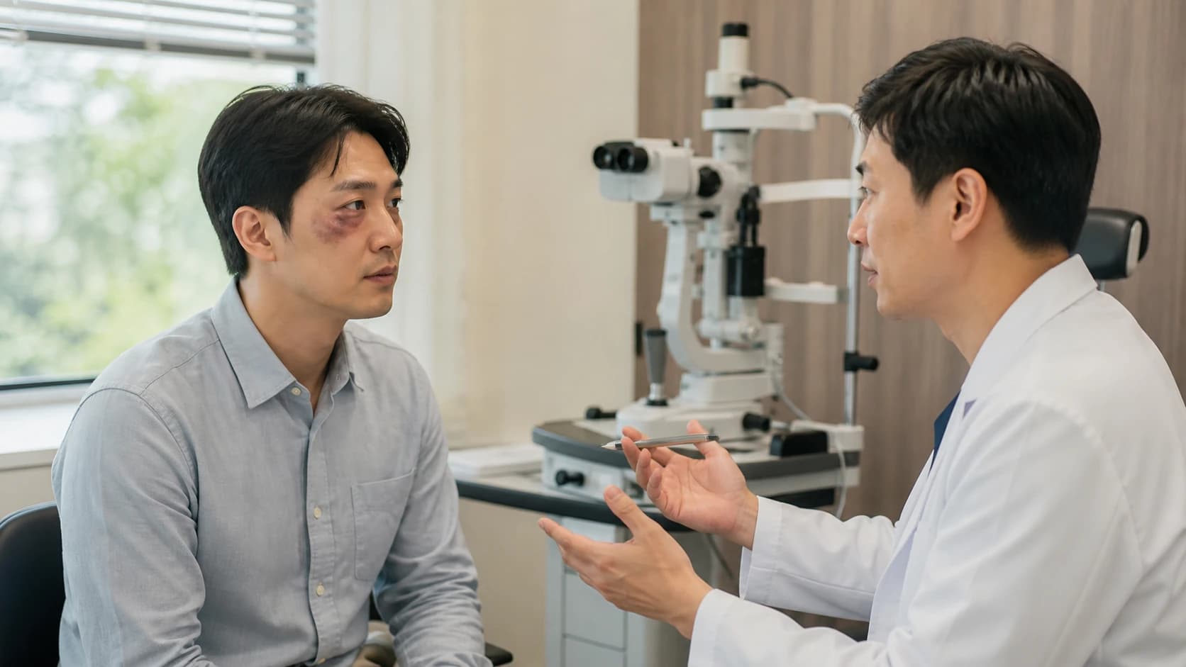 머리 충격 뒤 악화·반복·새 기능 저하와 동공·복시·양쪽 눈 멍을 응급 평가로 잇는 경고 지도