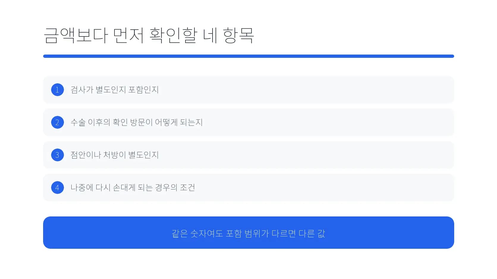 비용보다 먼저 확인할 네 가지 구성 항목 도식