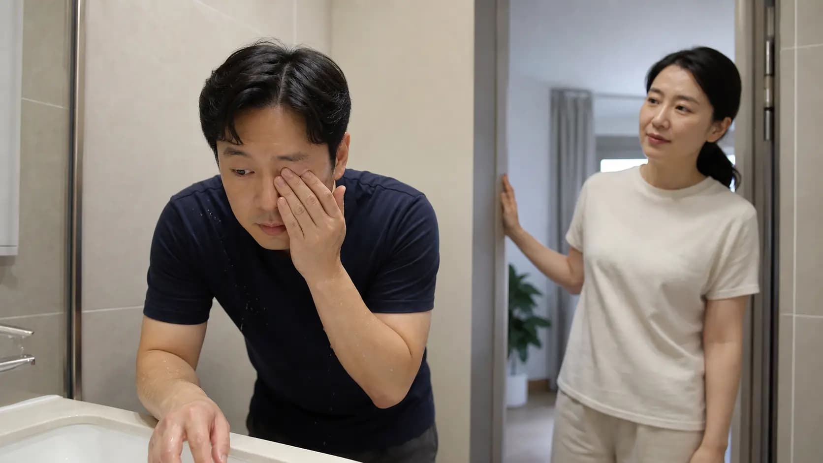 회복 중 예상치 못한 사고 뒤 보호자와 상태를 살피는 성인