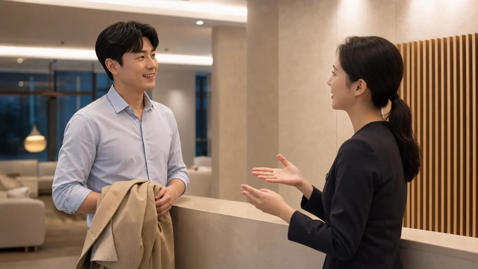퇴근 뒤 스마일라식 상담을 위해 내원한 직장인