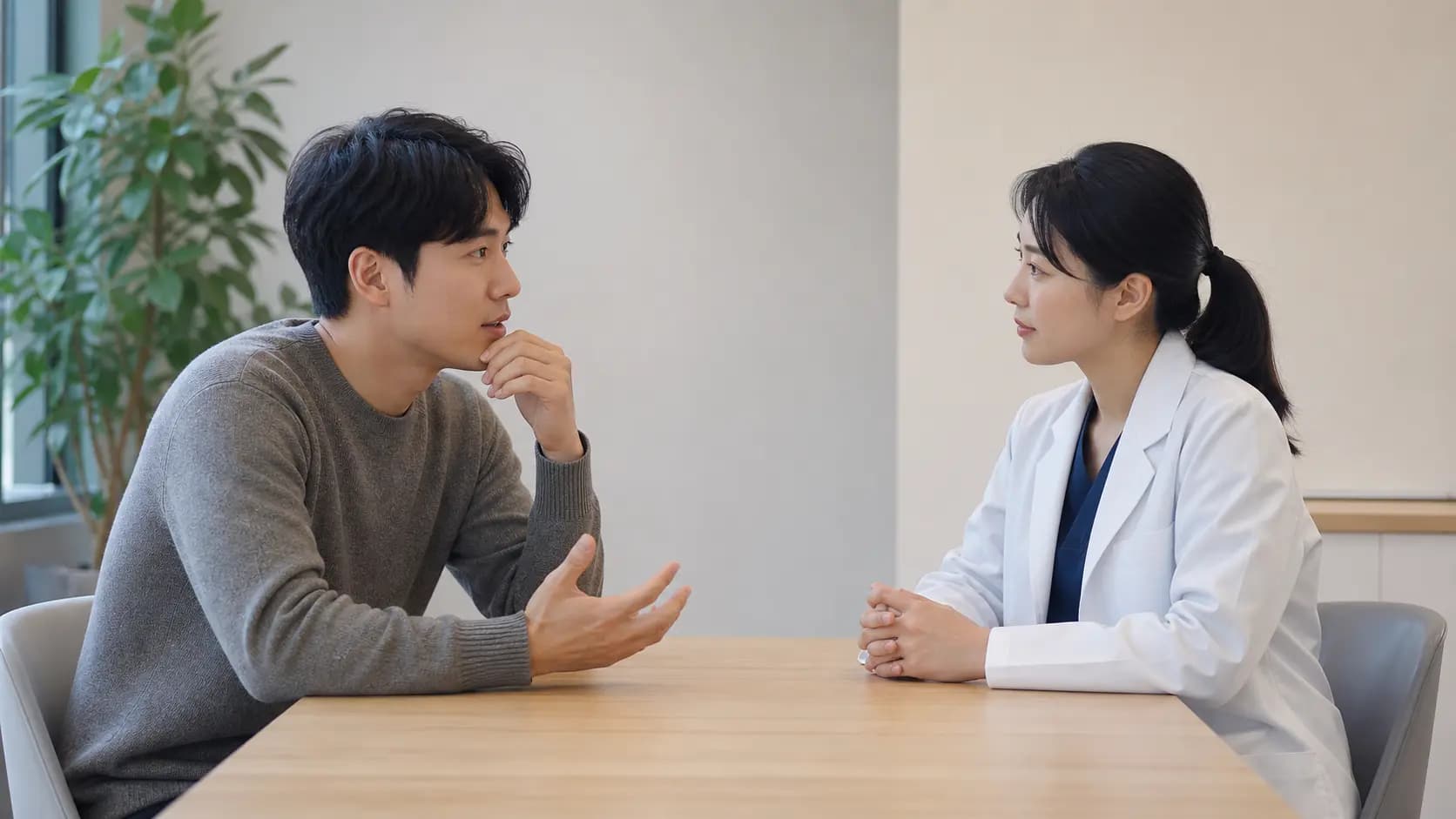 라식 후기와 개인 조건의 차이를 상담하는 성인