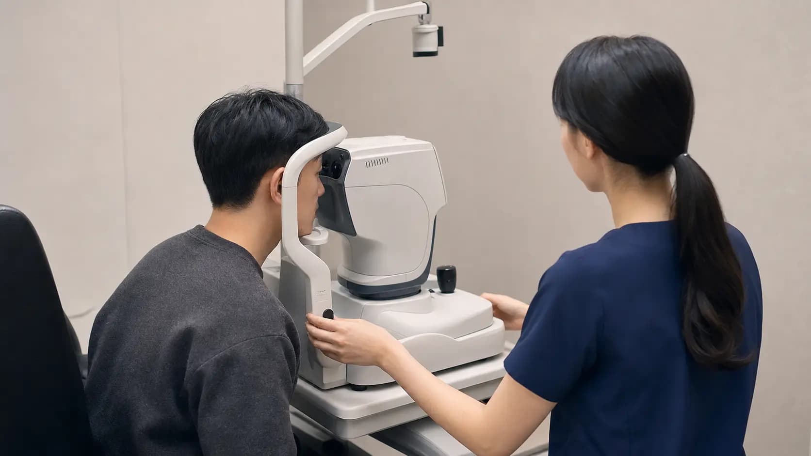 시술 결정 전에 눈 검사만 먼저 받는 성인