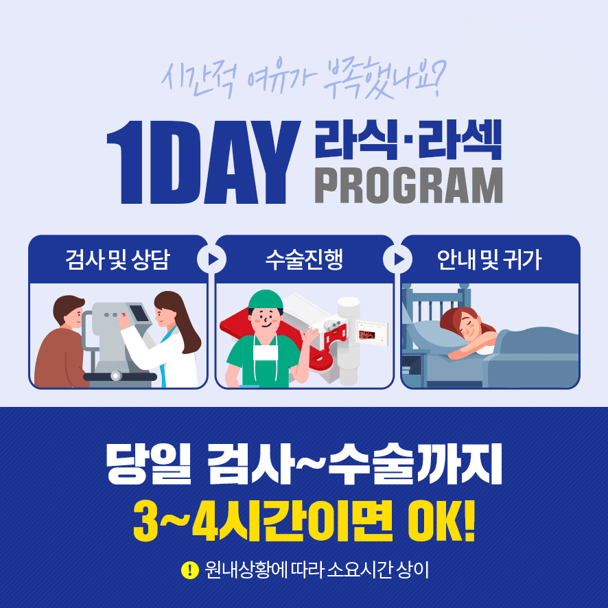 하늘안과 강남 1DAY 라식·라섹 프로그램